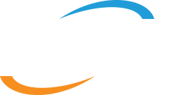 AISA logo in white with a blue background.